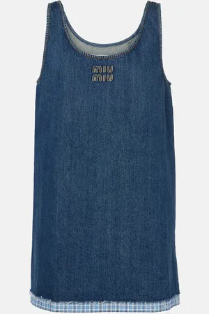 Miu Miu Logo denim minidress