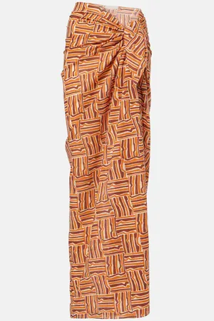FAITHFULL THE BRAND Zinnia printed cotton beach cover-up