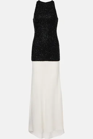 Staud Gabrielle beaded crÃªpe gown