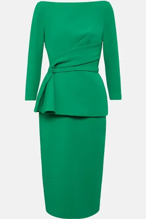 Safiyaa Draped crÃªpe midi dress