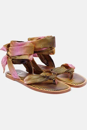 Christian Louboutin Nilo Du DÃ©sert striped crÃªpe satin sandals