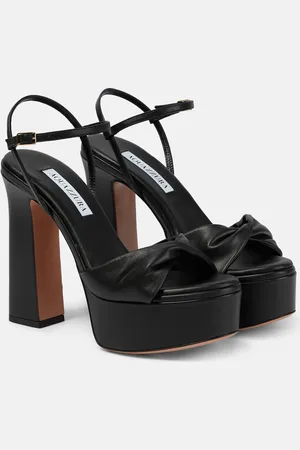 Aquazzura Twist Plateau 120 leather platform sandals