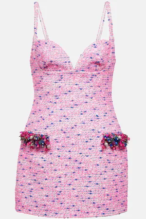 AREA Embellished bouclÃ© minidress