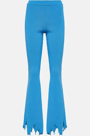 J.W.Anderson Ribbed-knit distressed slim pants