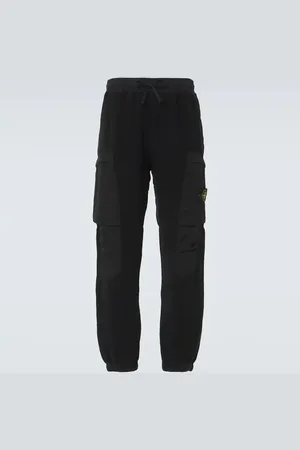 Stone Island Cotton-blend fleece cargo sweatpants