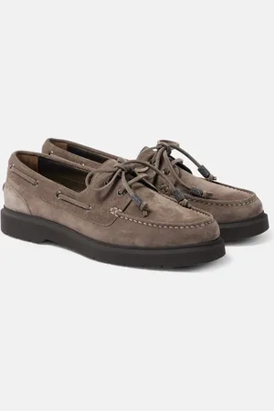 Brunello Cucinelli Sail Monili suede boat shoes