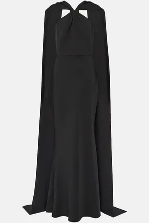 Safiyaa Lilien caped crepe gown