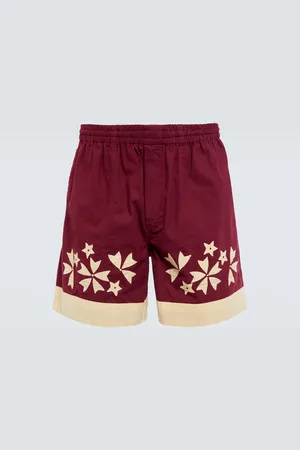 BODE Moonflower appliquÃ© cotton shorts
