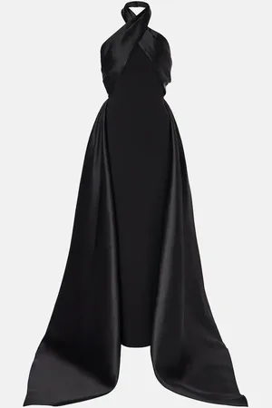 Solace Rumi satin-trimmed crÃªpe gown