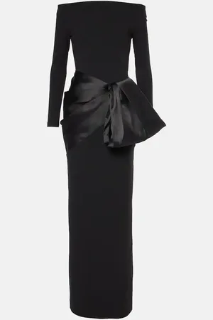 Solace Kori off-shoulder bow-detail gown