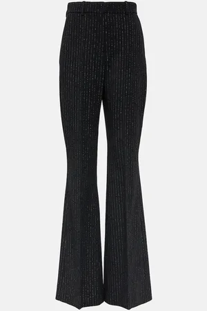 Balmain Chalkstripe flared wool-blend pants