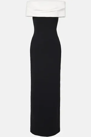 Solace Eva colorblocked crÃªpe gown
