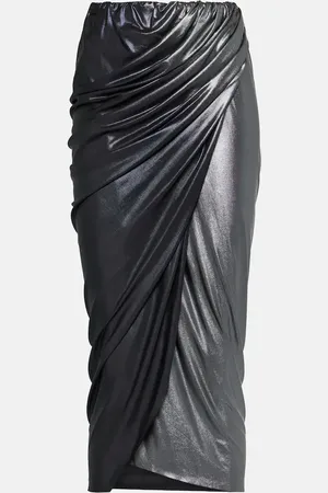 Rick Owens Lilies draped jersey midi skirt