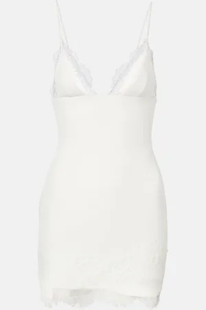 DAVID KOMA Bridal lace-trimmed minidress