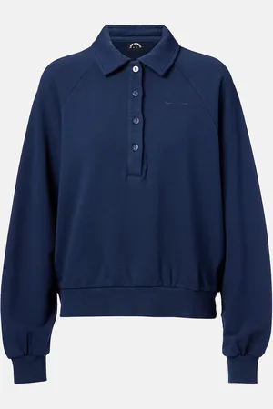 The Upside Elle logo cotton terry polo sweater
