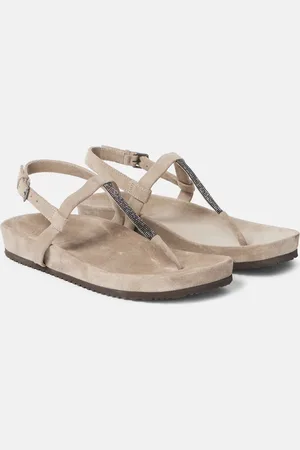 Brunello Cucinelli Monili suede thong sandals