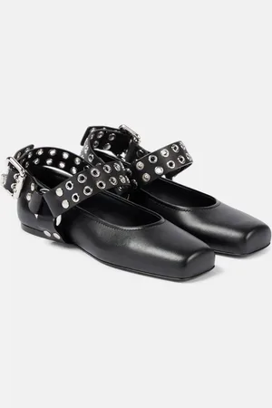 Alaïa AlaÃ¯a Studded leather Mary Jane flats