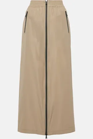 Brunello Cucinelli Zip-up taffeta maxi skirt