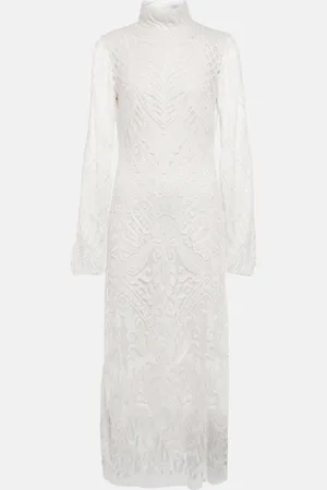 GALVAN Bridal Borghese backless lace midi dress
