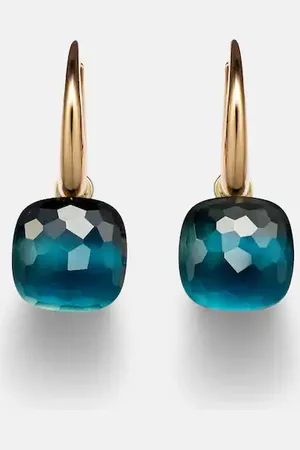 Pomellato Nudo 18kt rose gold and white gold earrings with blue topaz