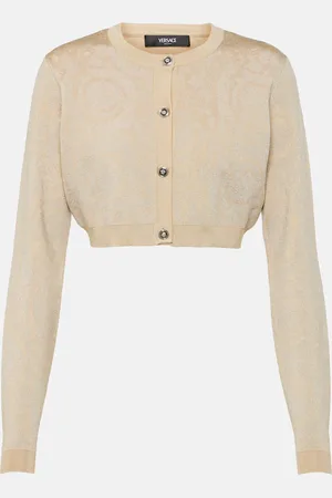 VERSACE Barocco cropped lamÃ© cardigan
