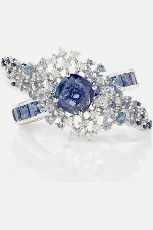 Ananya Scatter Orbit 18kt white gold ring with sapphires and diamonds