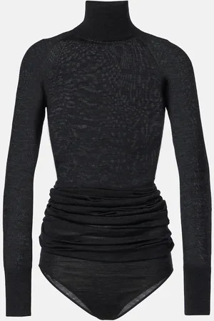 Alaïa AlaÃ¯a Draped wool turtleneck bodysuit