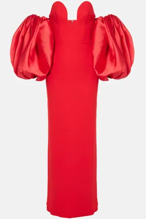 Solace Karina twill and crÃªpe gown