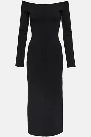 GALVAN Aphrodite off-shoulder midi dress