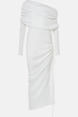 Alaïa AlaÃ¯a Off-shoulder ruched maxi dress