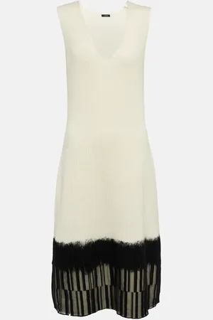 Joseph Lace-trimmed wool midi dress