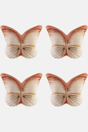 Bordallo Pinheiro Cloudy Butterflies set of 4 dessert plates by Claudia Schiffer