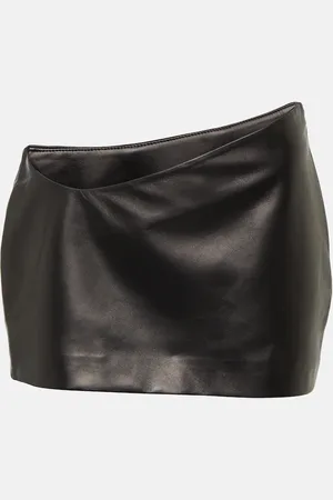 Monot MÃ´not Asymmetric leather miniskirt