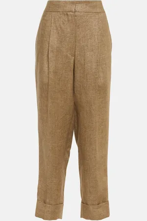 Brunello Cucinelli Mid-rise tapered linen pants
