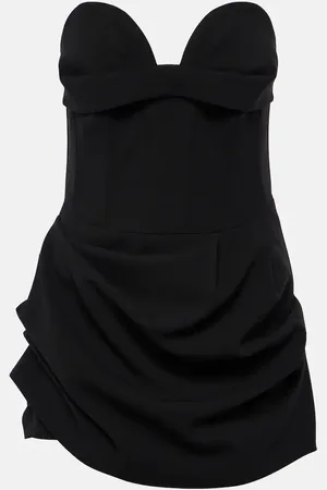 MAGDA BUTRYM Draped wool-blend bustier dress