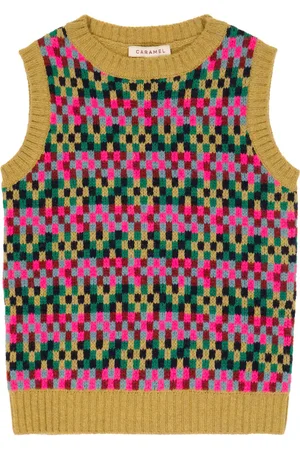 Caramel Maple intarsia wool-blend vest