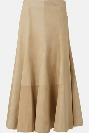 Khaite Lenno suede midi skirt