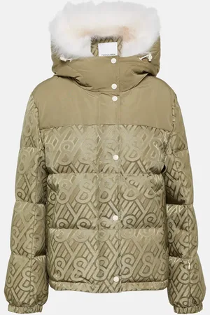 YVES SALOMON Logo shearling-trimmed down jacket