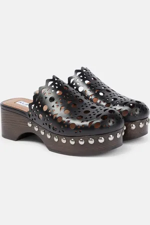 Alaïa AlaÃ¯a Laser-cut leather clogs