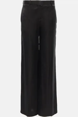 The Row Bany low-rise straight satin pants