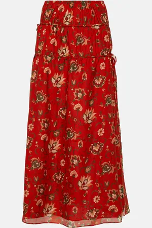 SIR Reyes printed cotton and silk maxi skirt