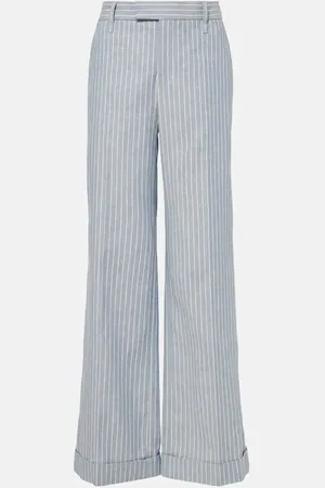 Brunello Cucinelli Linen and cotton-blend wide-leg pants