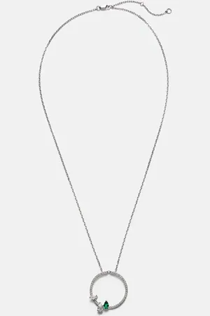 Repossi Gold emerald necklace with pavÃ© diamonds