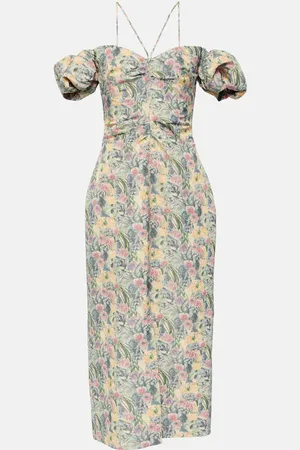 Markarian Ruched off-shoulder midi dress