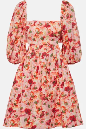 ZIMMERMANN Lightburst cutout floral linen minidress