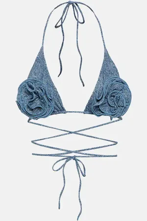 MAGDA BUTRYM Floral appliquÃ© triangle bikini top