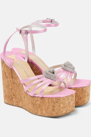 Mach & Mach Double Heart satin sandals