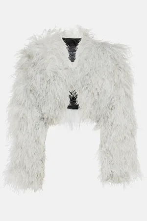 Dolce & Gabbana X Kim feather cropped jacket