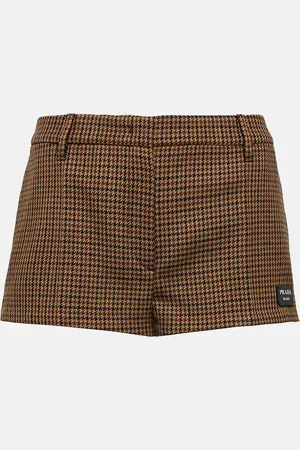 Prada Houndstooth virgin wool shorts