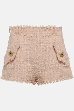 Balmain High-rise tweed shorts
